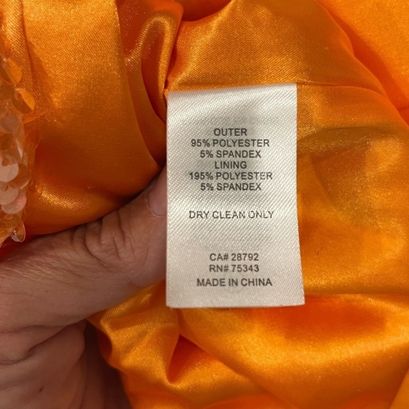 Caroline Constas Orange Sequins Halter Midi Dress.Size S - Picture 13 of 14